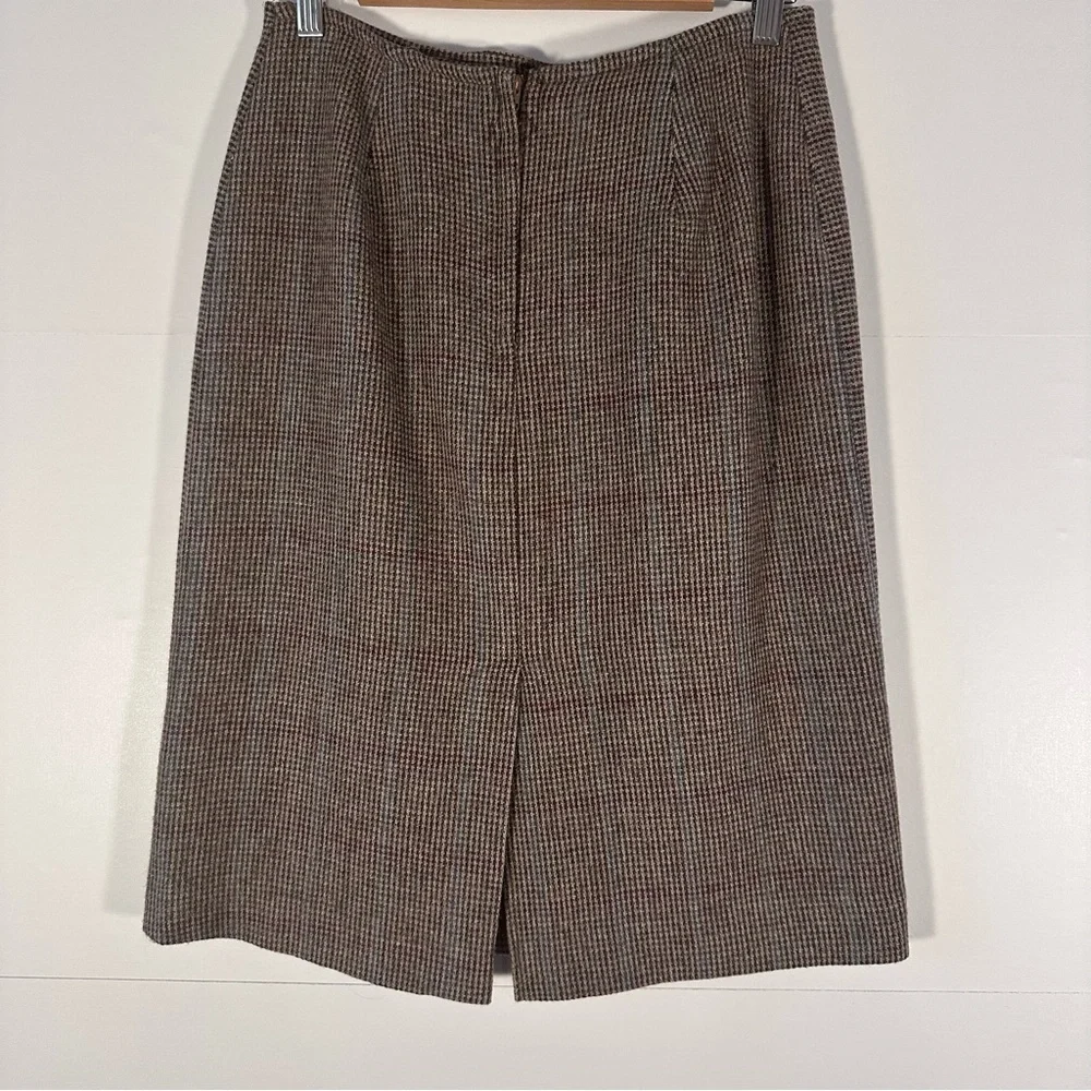 Vintage Brown Wool Tweed Pencil Skirt
